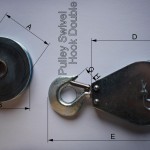 pulley swivel hook double